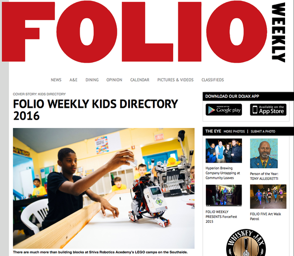 FOLIO Weekly feature for Shiva Robotics Spring Camp